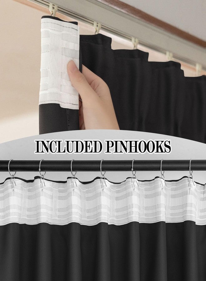 ABBRIGE Room Divider Curtains Blackout Soundproof, for Ceiling Track or Rod with Hooks, Extra Wide Curtains Room Separator for Wall Ceiling Mount Track, Privacy Floor to Ceiling Curtain, 1 Panel - Image 3